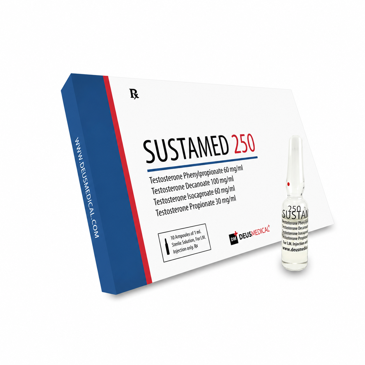 ChatGPT Image Aug 13, 2026, 02_14_28 PM DEUS MEDICAL – SUSTAMED 250 (TESTOSTERONE MIX) 250mg/amp, 10 amps - Image 1